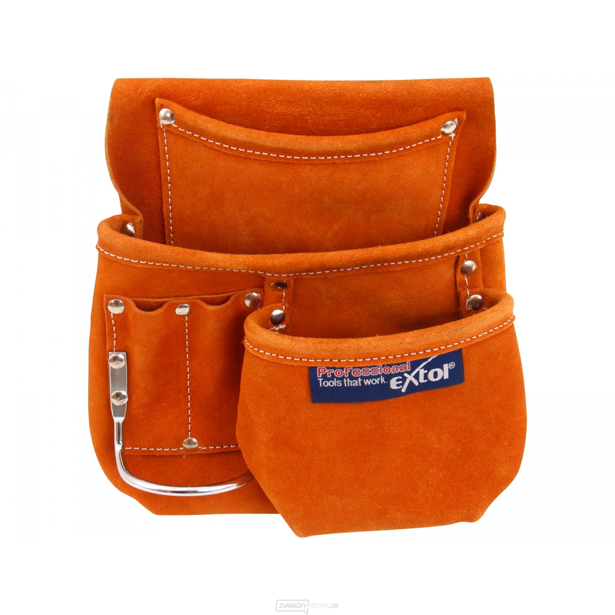 Pás na náradie kožený bez opasku, 5 vreciek