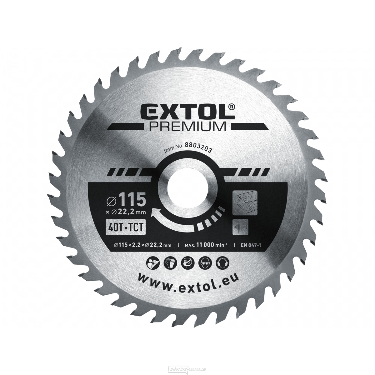 Kotúč pilový s SK plátky 115x1,3x22,2mm, 40T Kotúč pilový s SK plátky 115x1,3x22,2mm, 40T gallery main image