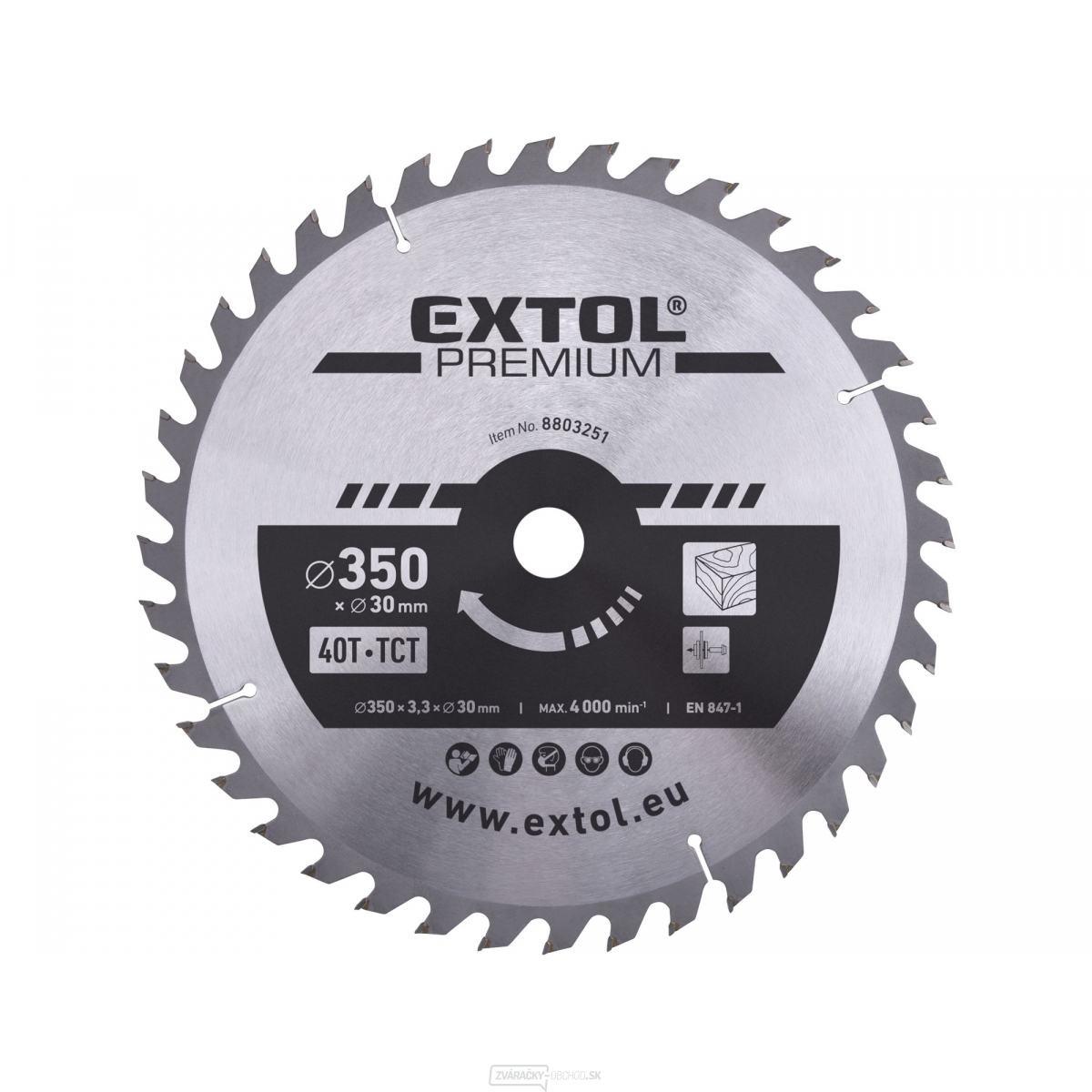 Kotúč pilový s SK plátky 350x2,5x30mm, 40T