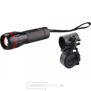 Svietidlo 3W CREE LED s držiakom na bicykel, 120l, dosvit 100m, funkcia ZOOM, 3x AAA gallery main image