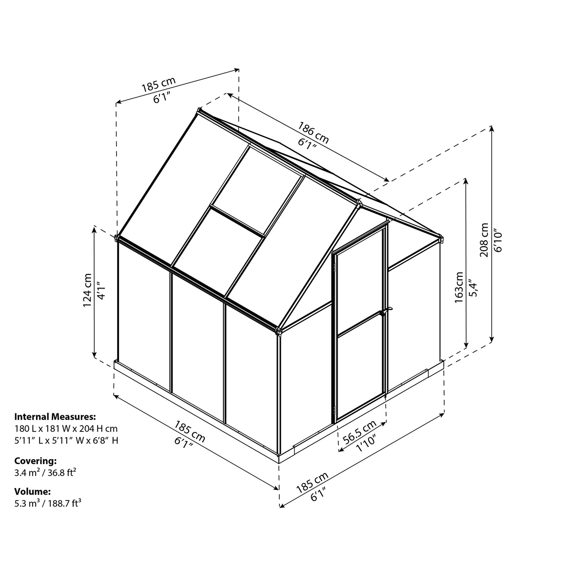 Polykarbonátový skleník Palram multiline 6x6 Náhľad
