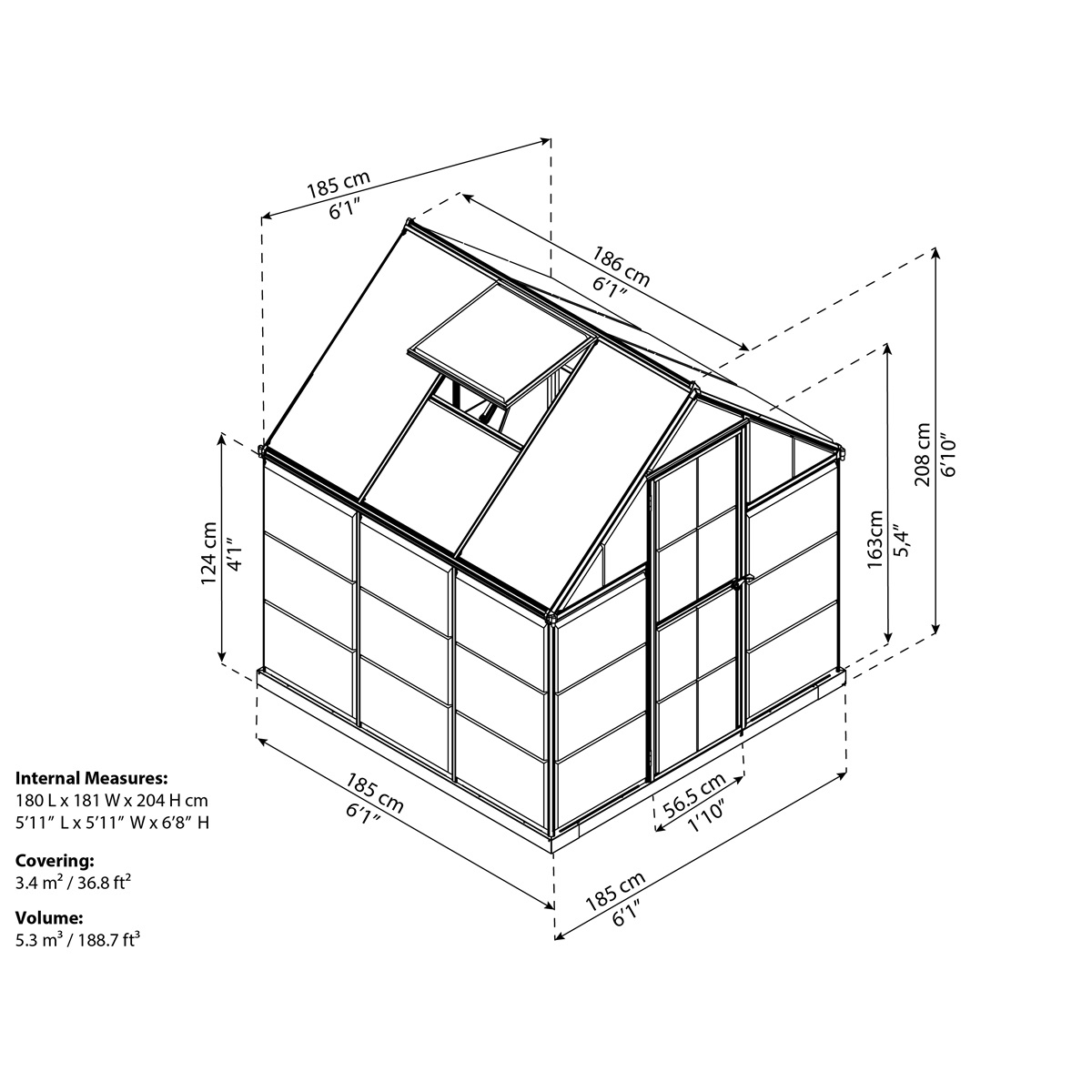 Polykarbonátový skleník Palram hybrid 6x6 Náhľad