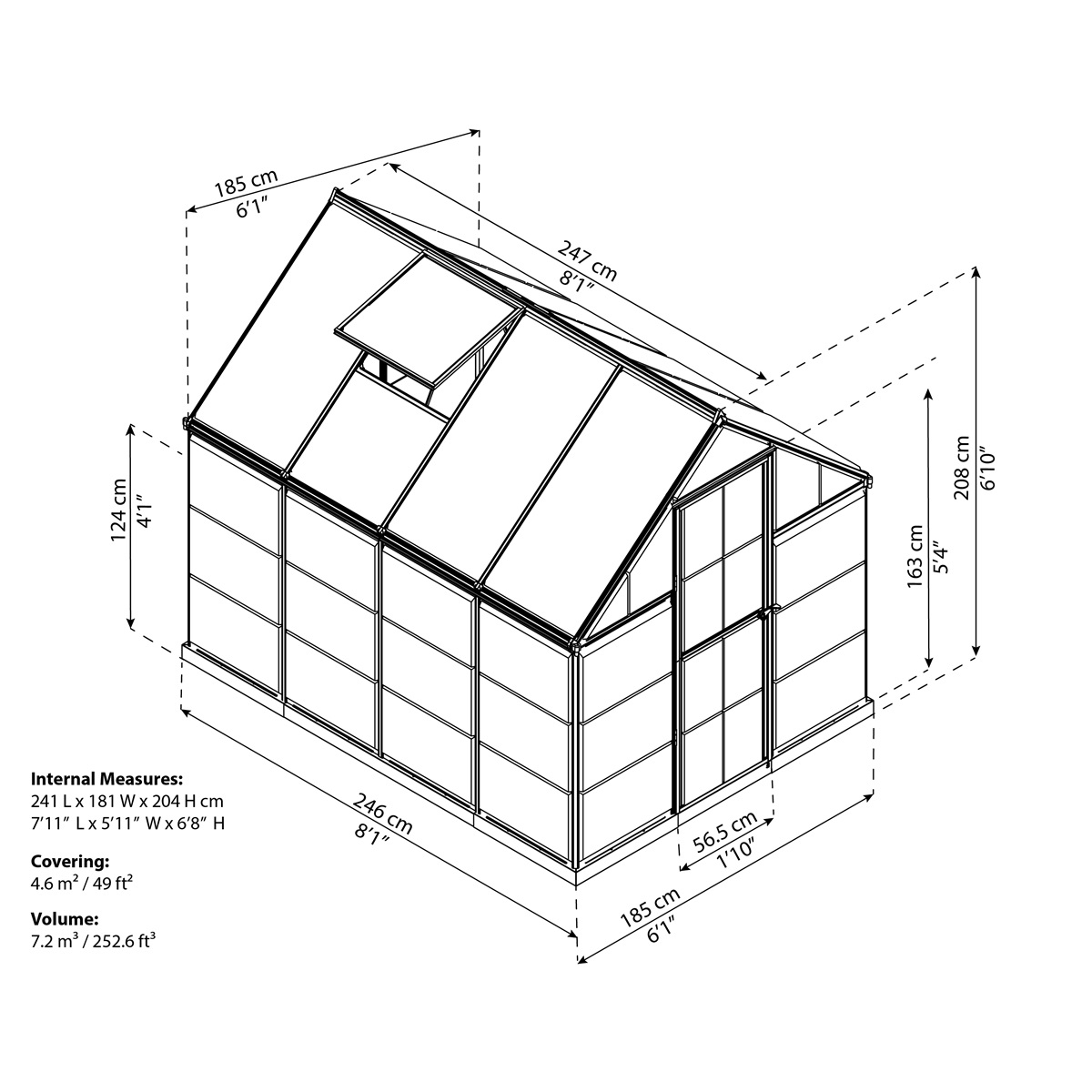 Polykarbonátový skleník Palram hybrid 6x8 Náhľad