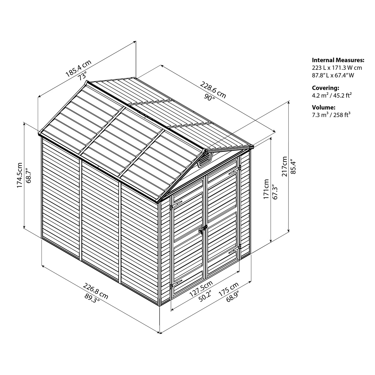 Záhradný domek Skylight 6x8 hnědý Náhľad