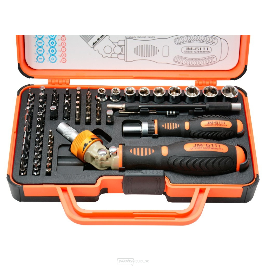 Sada ráčnových skrutkovačů, bitů a nástrčných hlavic - 78ks