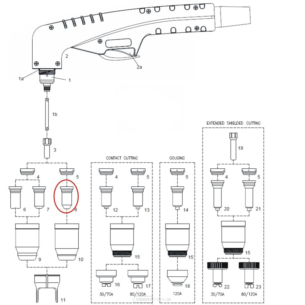 Tryska 1,4 80/90 A 100 (balenie po 10 ks)