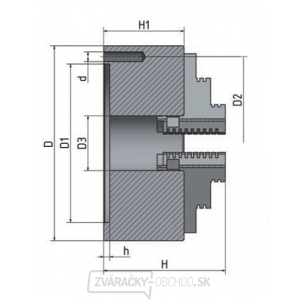 3-čelisťové skľučovadlo s centrickým upínáním Ø 160 mm