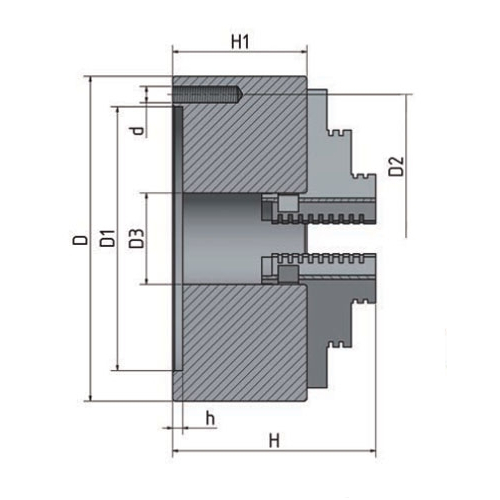 OPTIMUM 4-čeľusťové skľučovadlo s nezávisle nastaviteľnými čeľusťami ø 80 mm 3440286