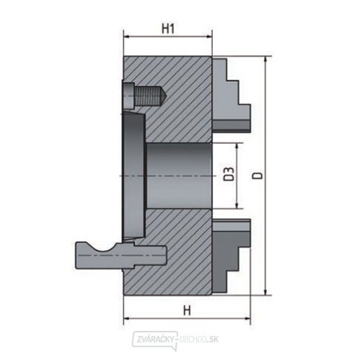 4-čeľusťové skľučovadlo s centrickým upínaním ø 200 mm Camlock 4