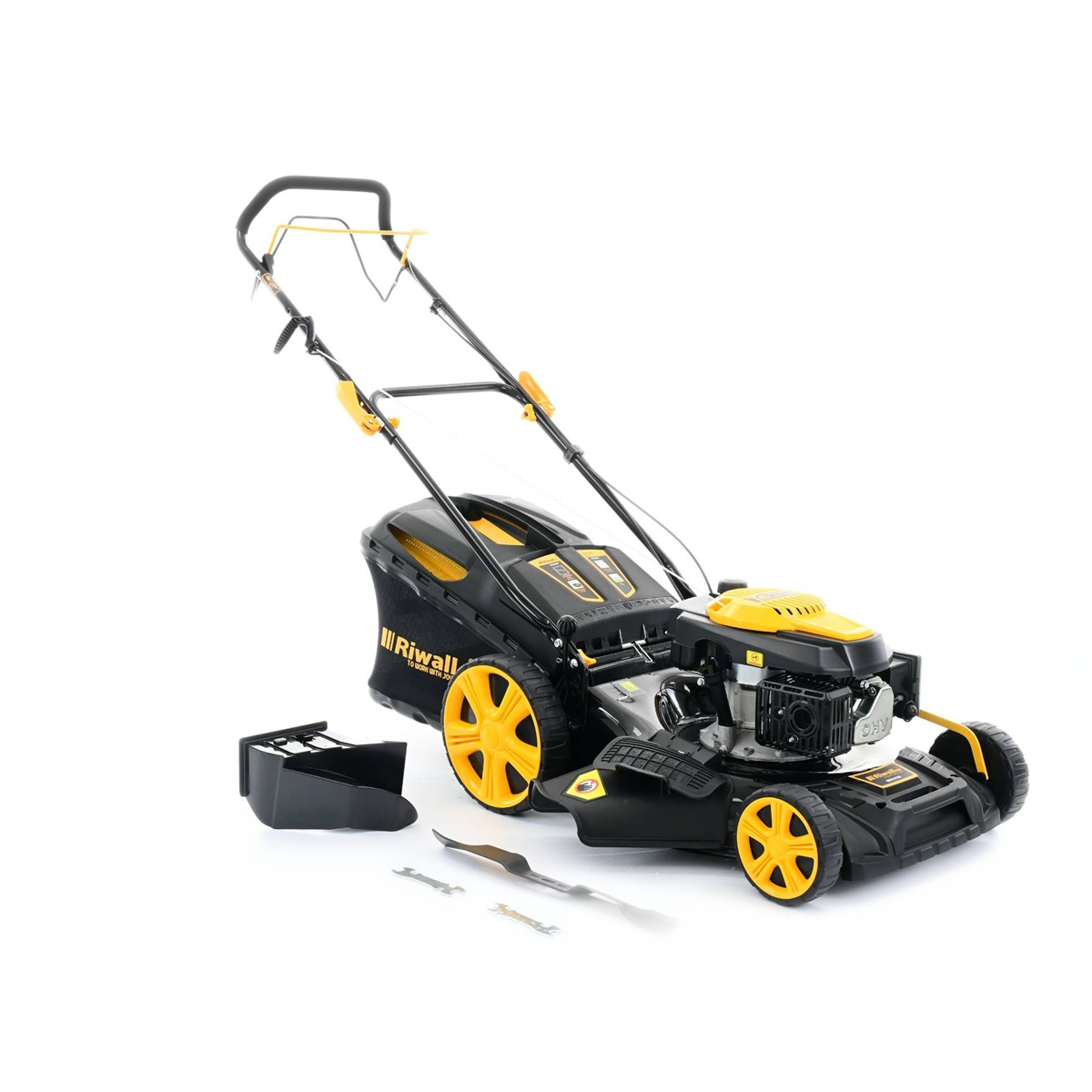 Benzínová kosačka na trávu Riwall PRO RPM 5135 4v1 s pojazdom Náhľad