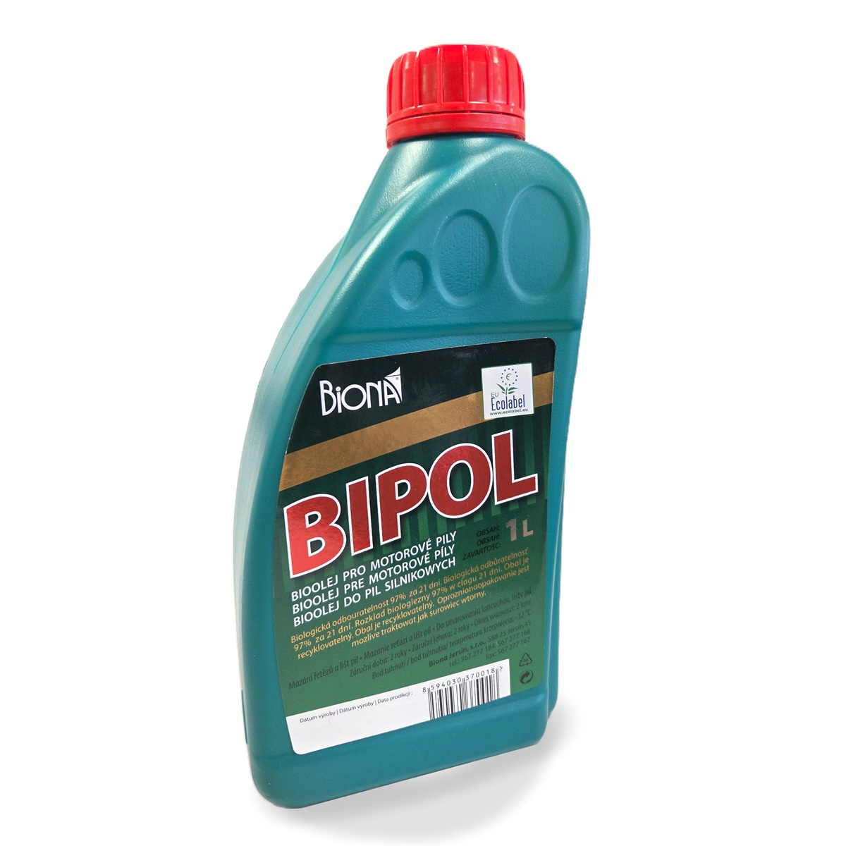 E-shop BIPOL - Biologicky odbouratelný olej 1 l na mazání lišt a řetězů motorových pil BIPOL L1