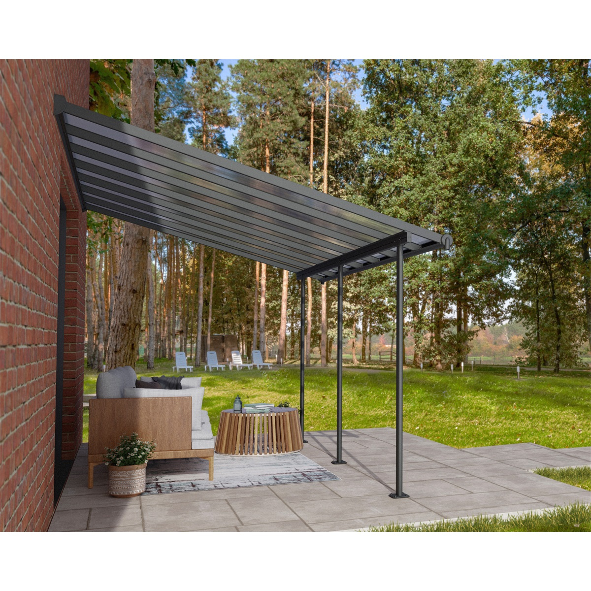 Sierra 4200 šedá 3 x 4,25 - hliníková (montovaná) pergola Náhľad