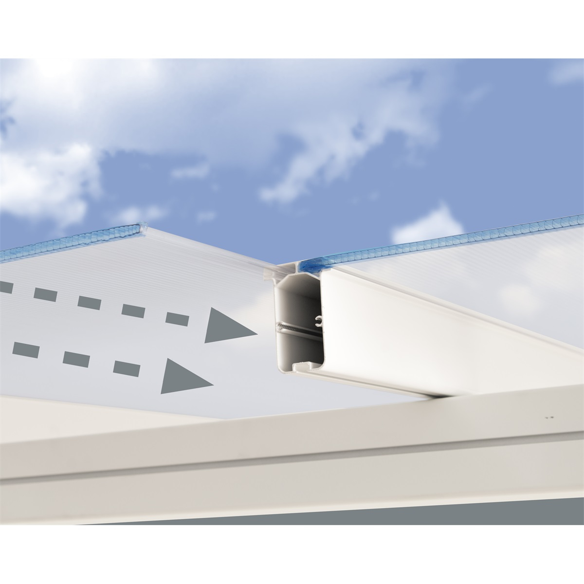 Sierra 4200 biela 3 x 4,25 - hliníková (montovaná) pergola Náhľad