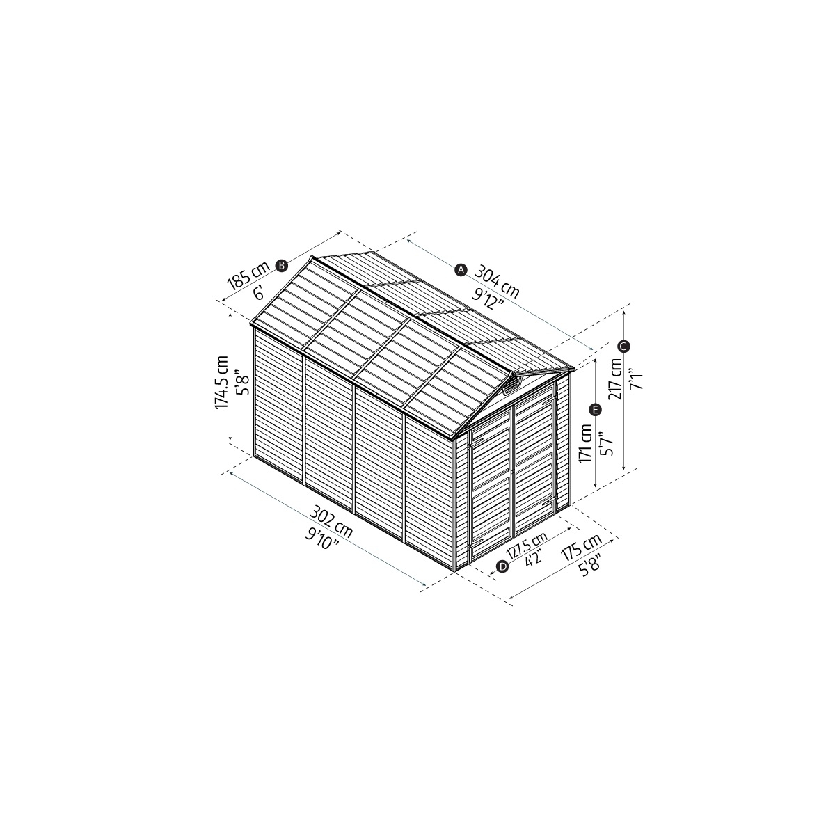 Skylight 6x10 hnědý - záhradný domek Náhľad