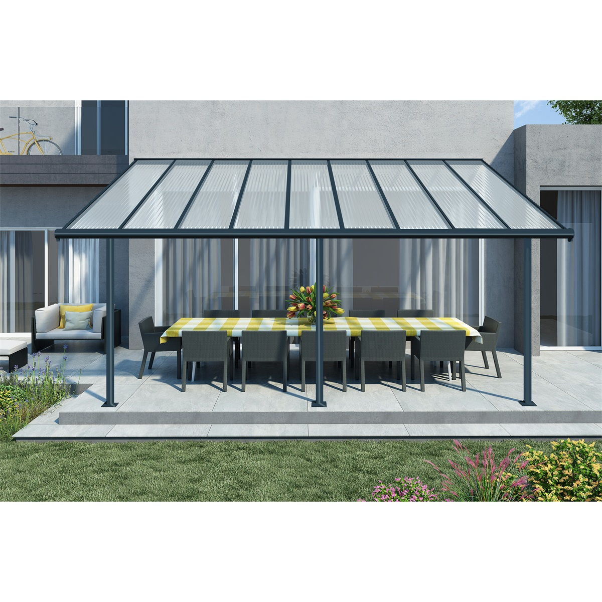 Sierra 5400 Antracit 3 x 5,46 - hliníková (montovaná) pergola Náhľad