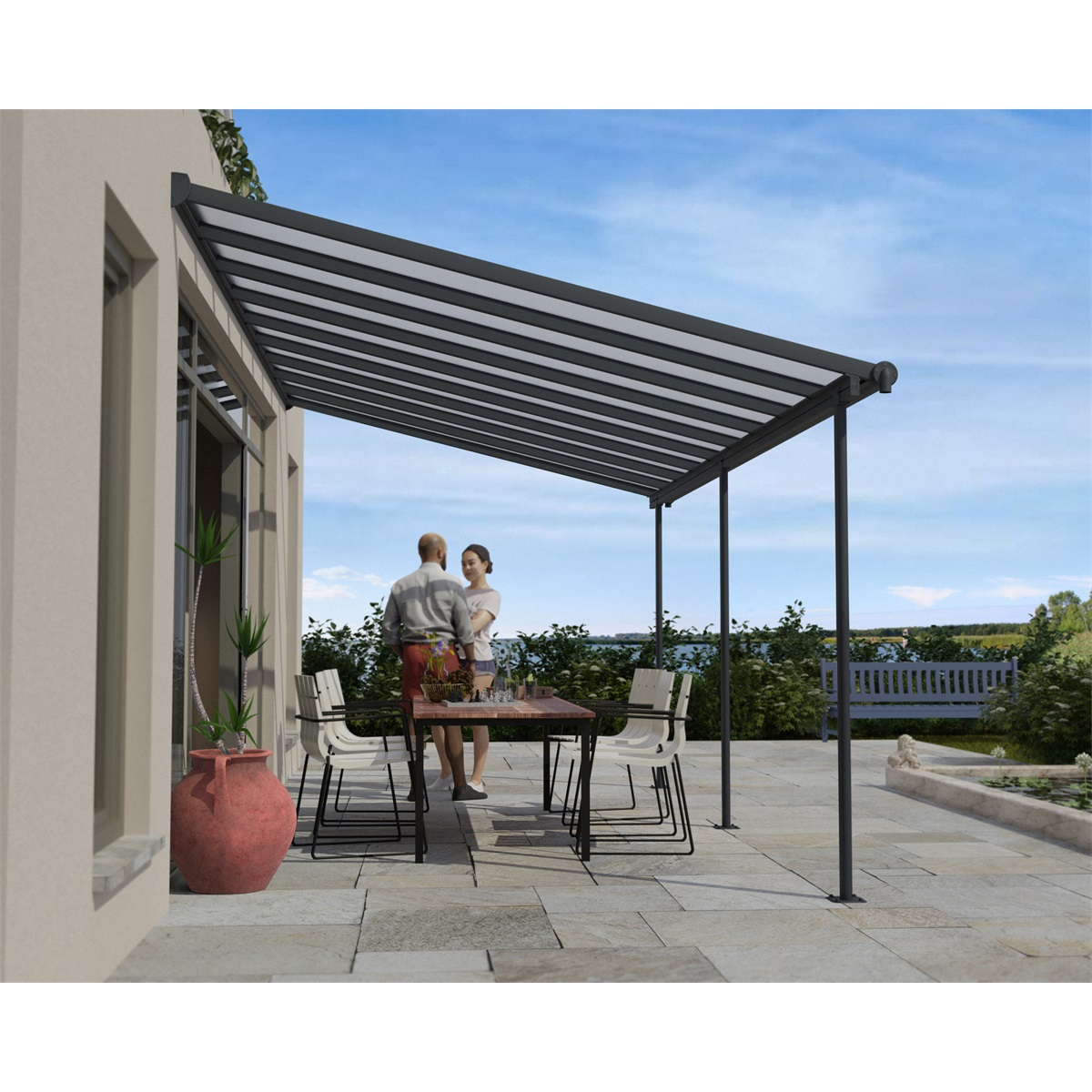 Sierra 5400 Antracit 3 x 5,46 - hliníková (montovaná) pergola Náhľad