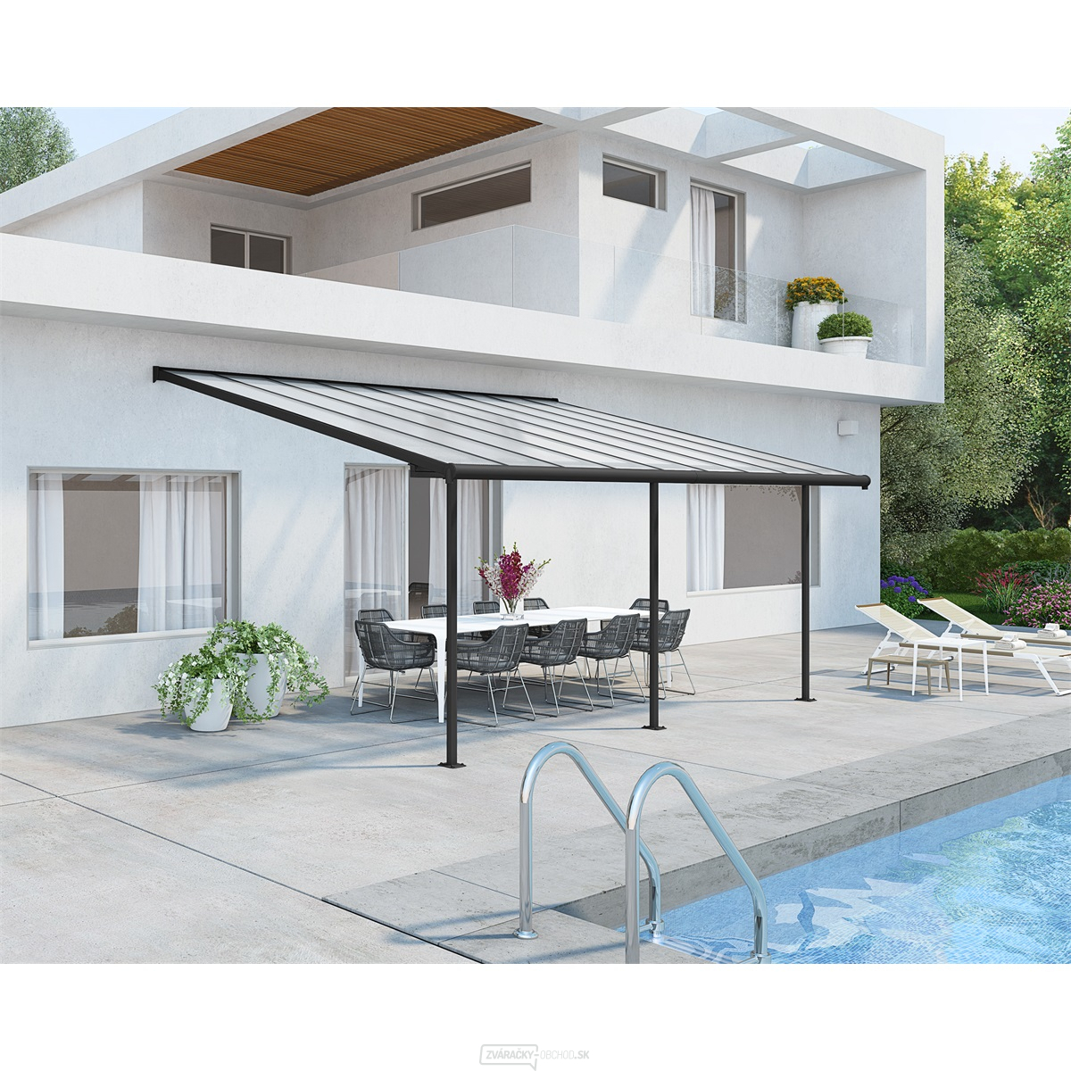Sierra 5400 Antracit 3 x 5,46 - hliníková (montovaná) pergola