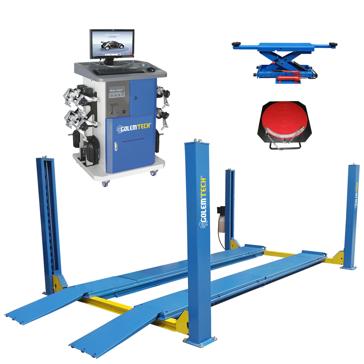 SET 5 ECONOMIC - Štvorstĺpový zdvihák 5000kg s přízdvihem a 8CCD senzorová geometrie G818
