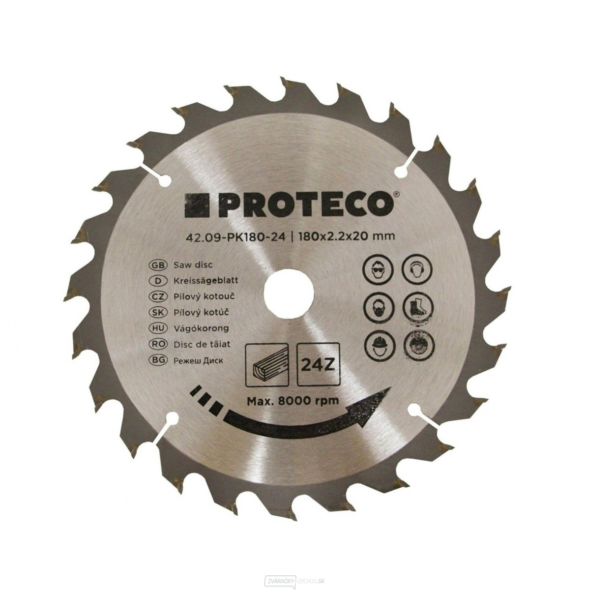 Kotúč pilový SK 180x2.2x20 mm 24z