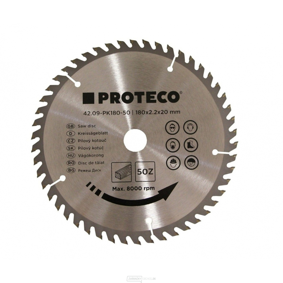 Kotúč pilový SK 180x2.2x20 mm 50z