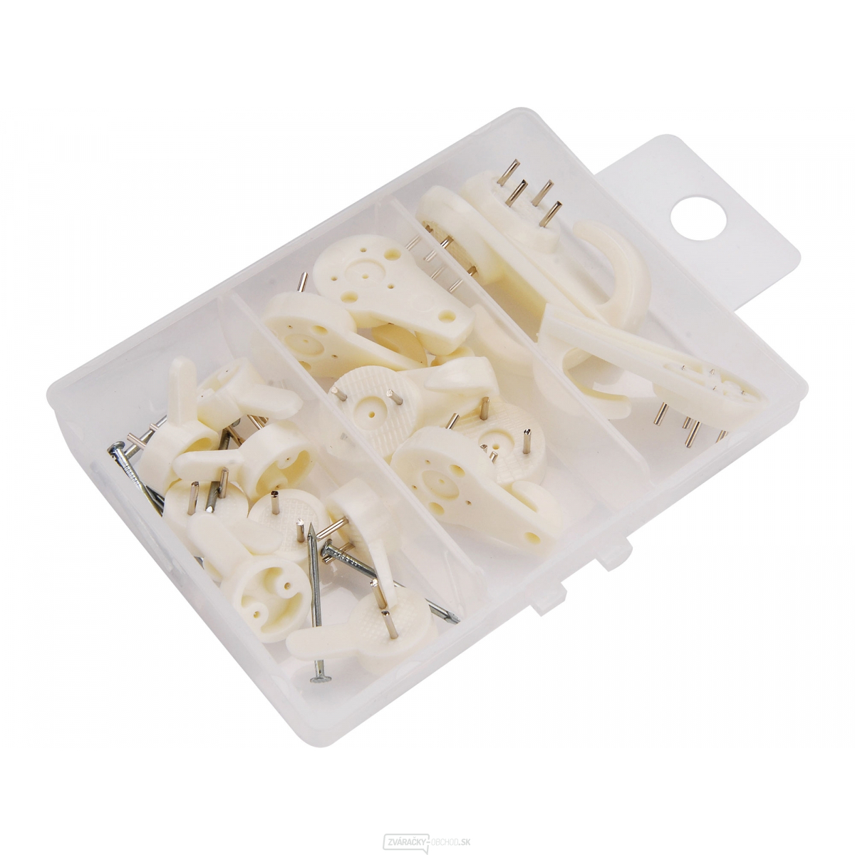 Háčiky plastové univerzálne 3 rozmery, sada 16 ks