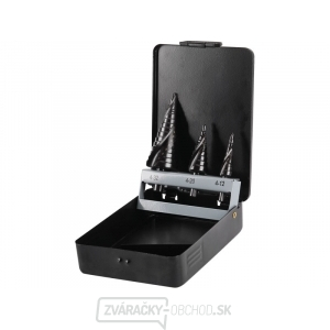 Vrtáky stupňovité, s lamačem triesok a spirálovou drážkou - 3ks Vrtáky stupňovité, s lamačem triesok a spirálovou drážkou - 3ks gallery main image