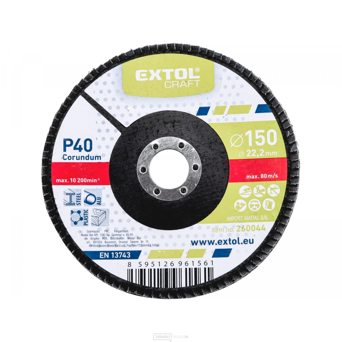 Kotúč lamelový šikmý korundový 150mm, zr. P40