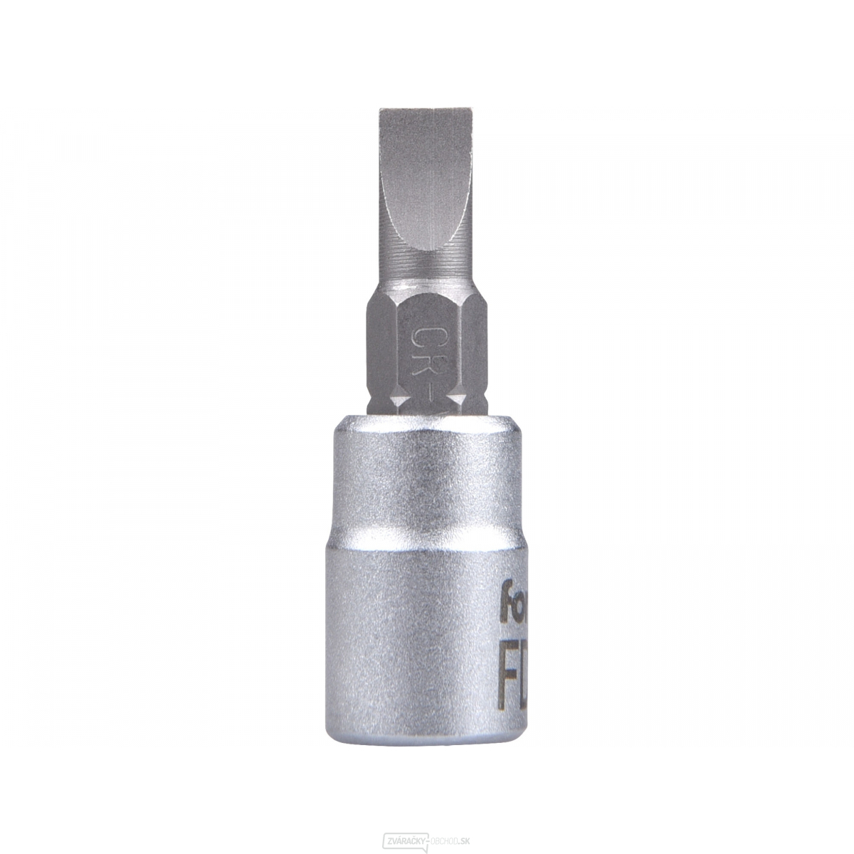 Hlavica zástrčná skrutkovač plochý, 1/4", 5,5mm, L 37mm, CrV/S2