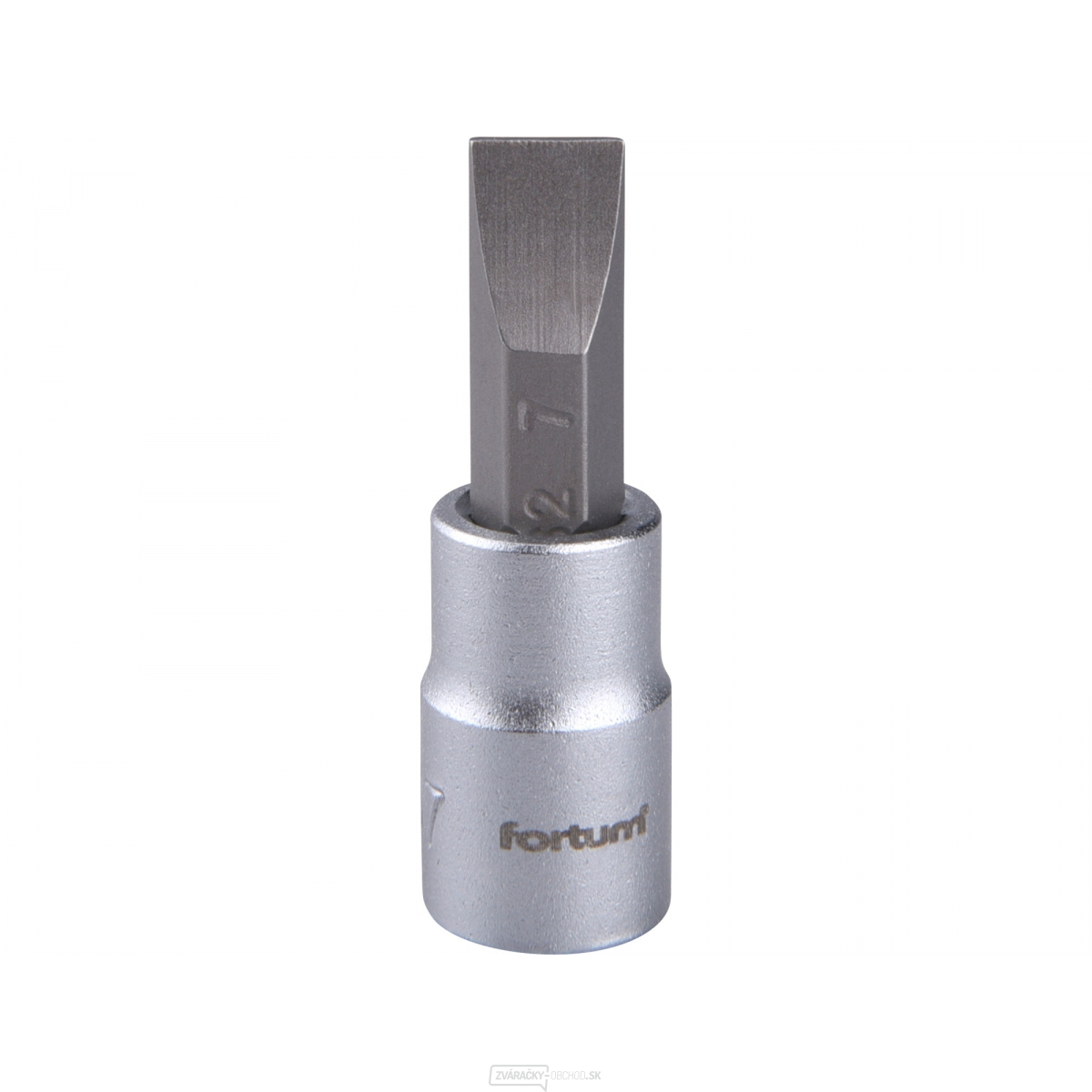 Hlavice zástrčná skrutkovač plochý, 1/4", 7mm, L 37mm, CrV/S2