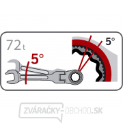 Kľúč račňový očkoplochý s kĺbom, 72 zubov, 8mm, L 134mm, CrV/S2 Náhľad