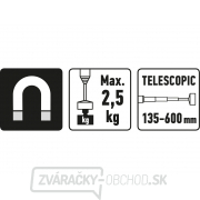 Magnet s teleskopickou rukoväťou, 135-600mm Náhľad