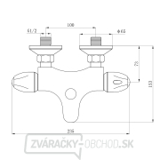 Baterie termostatická vanová, chrom Náhľad