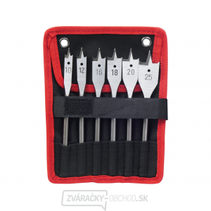 Vrtáky ploché do dřeva, ∅ 10-12-16-18-20-25mm - 6ks Vrtáky ploché do dřeva, ∅ 10-12-16-18-20-25mm - 6ks gallery main image