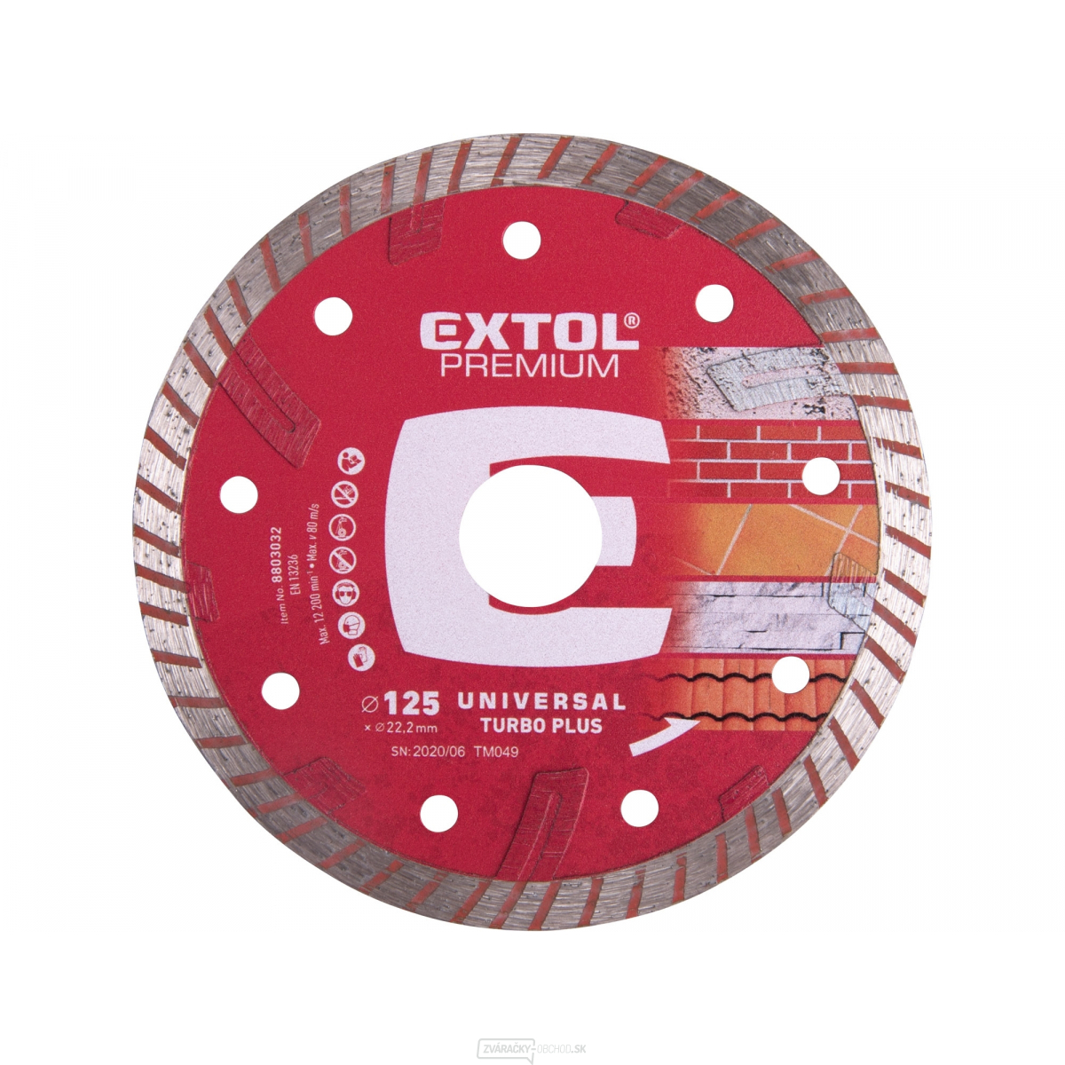 Kotúč diamantový rezný turbo plus, 125x22,2mm
