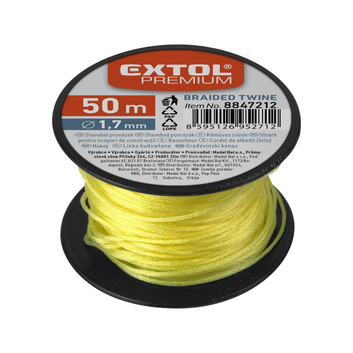 EXTOL PREMIUM Povrázok stavebné, 1,7mm, 50m 8847212
