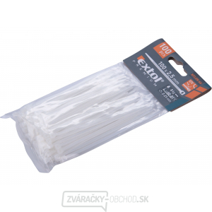 Sťahovacie pásky biele, 100x2,5mm - 100 ks