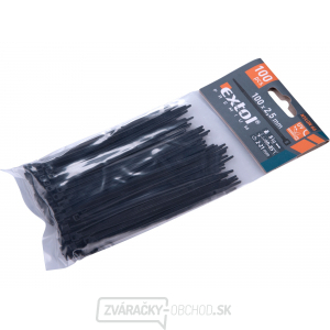 Pásky sťahovacie na káble čierne, 100x2,5mm, nylon PA66 - 100ks
