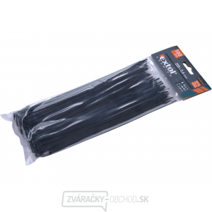 Sťahovacie pásky čierne, 200x3,6mm - 100 ks 