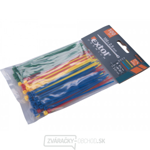 Sťahovacie pásky farebné, 100x2,5mm, 4 farby - 100 ks
