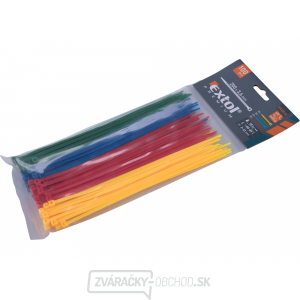 Sťahovacie pásky farebné, 200x3,6mm - 100 ks