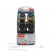 Pásy upínacie ráčnové s háky, 5m x 25mm, PES - 2ks Náhľad