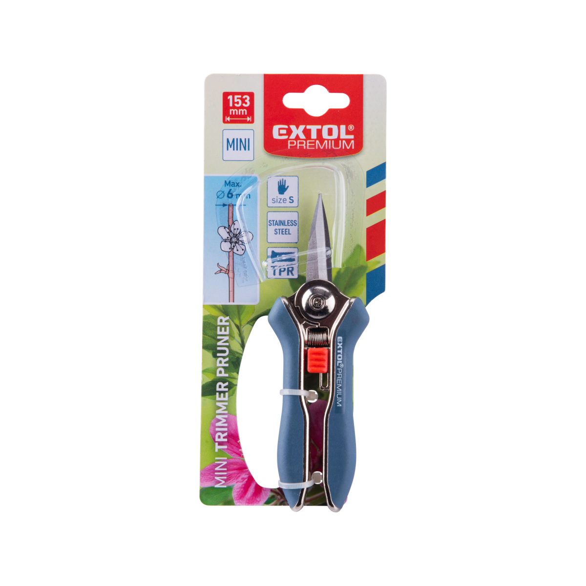 Nožnice záhradnícke přímé, mini, 153mm, NEREZ Náhľad