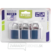 Zámky visiace zjednotenej na jeden kľúč 38mm - sada 3 ks Náhľad