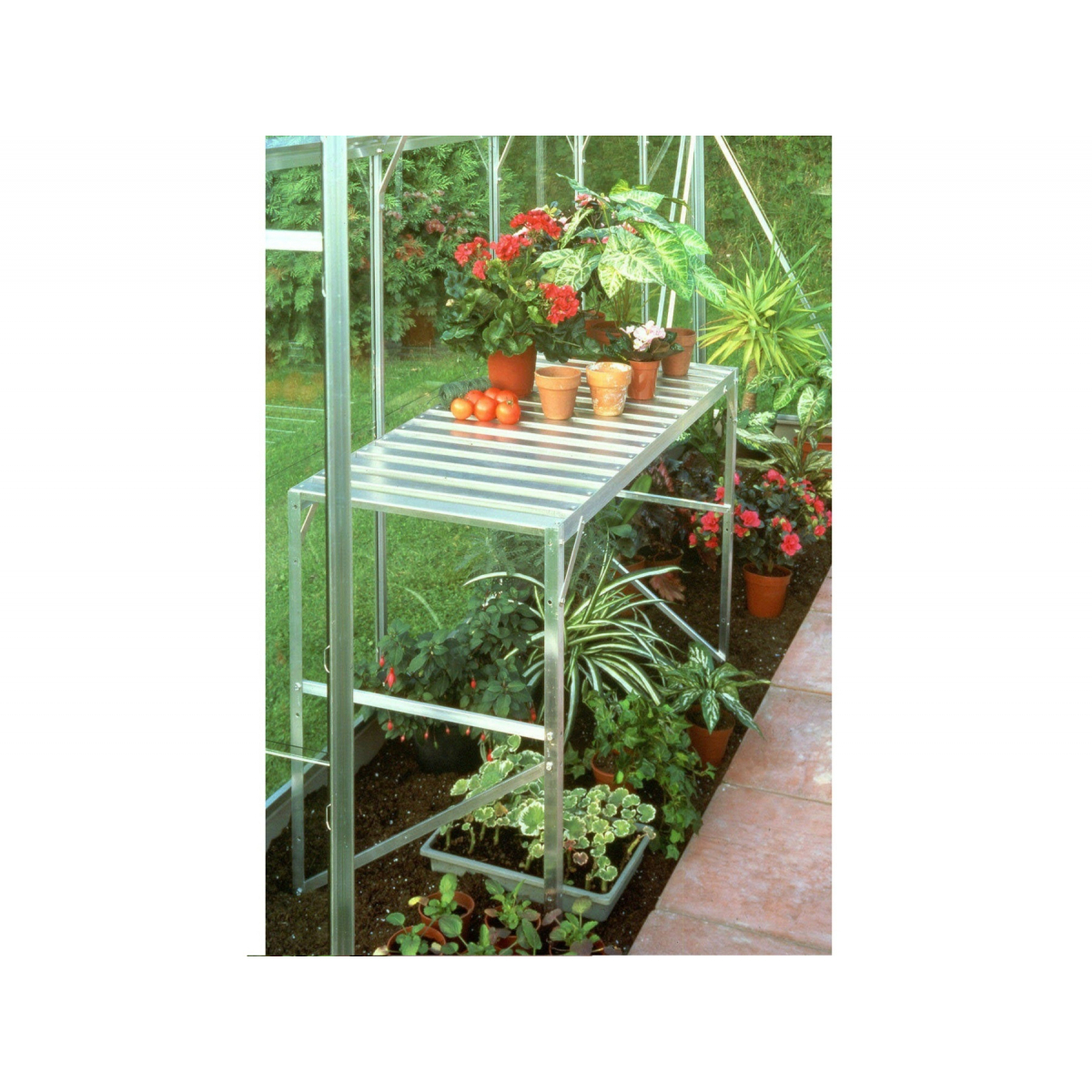AL regál VITAVIA 120x52 cm jednopolicový strieborný