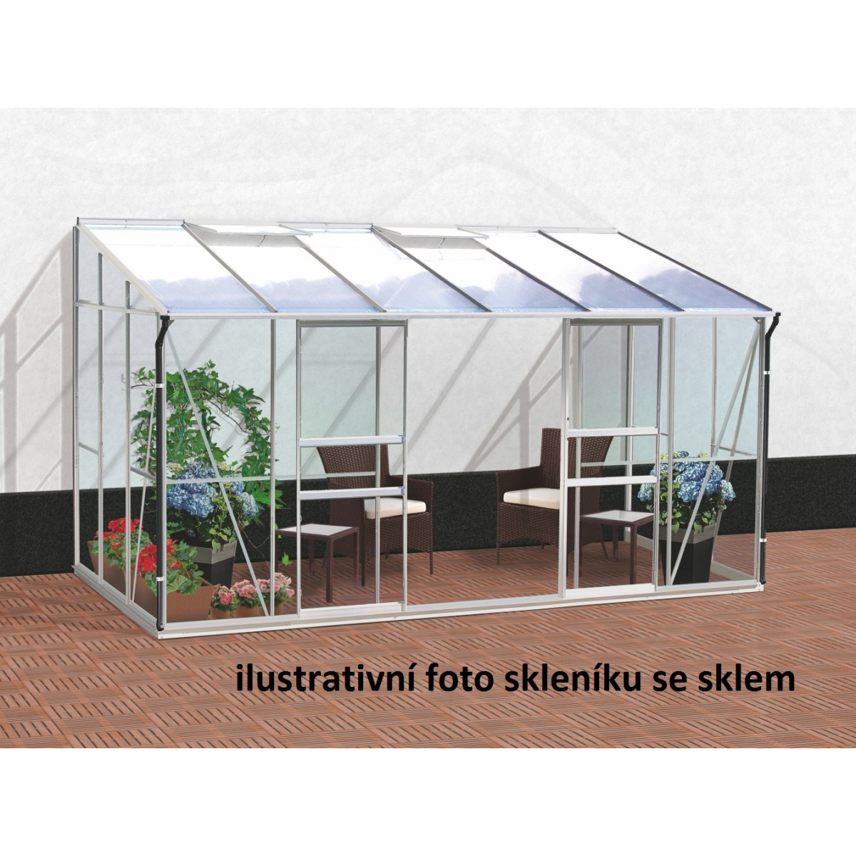 Skleník VITAVIA IDA 7800 PC 4 mm strieborný