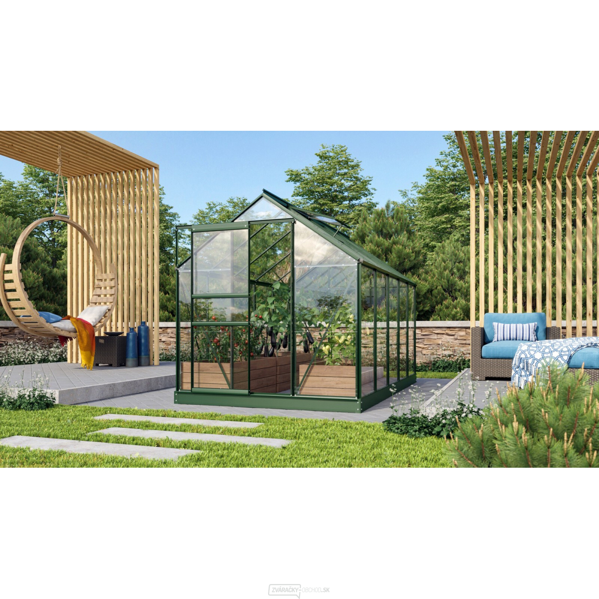Skleník VITAVIA VENUS 6200 číre sklo 3 mm zelený