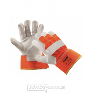 Zimné výstražné pracovné rukavice CURLEW WINTER, hovädzia štiepenka, veľ. 10