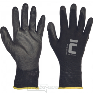 Pracovné rukavice Bunting black, polyuretán na dlani a prstoch - vel. 7