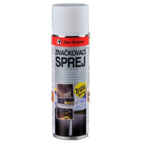 Den Braven - značkovací sprej 500ml - reflexný žltá