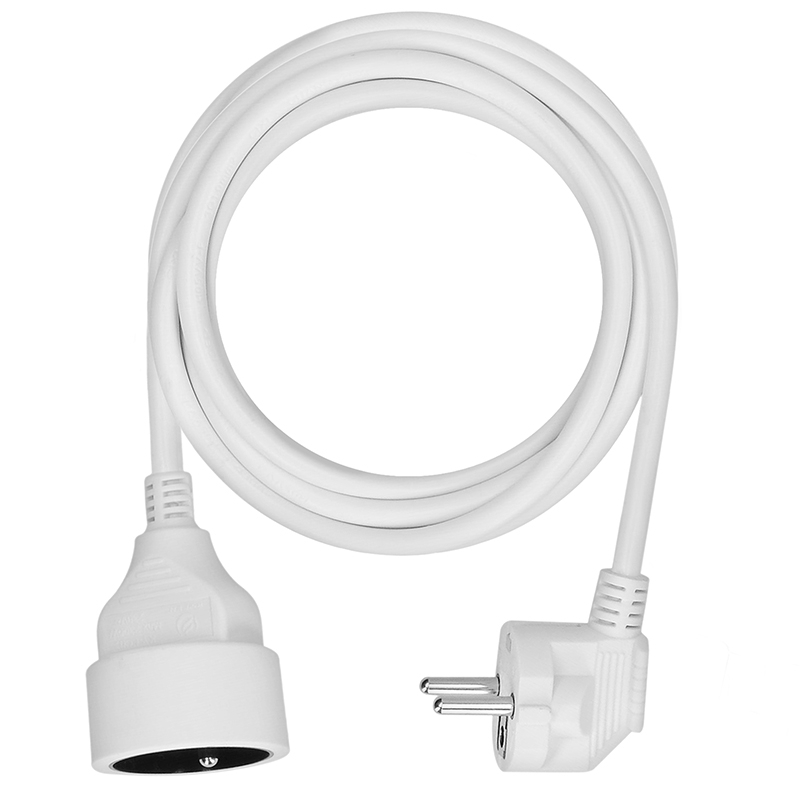 Solight predlžovací kábel - spojka, 1 zásuvka, biela, 3m